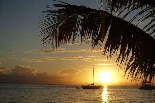 Sunset over the Marina, Huahine Island, French Polynesia