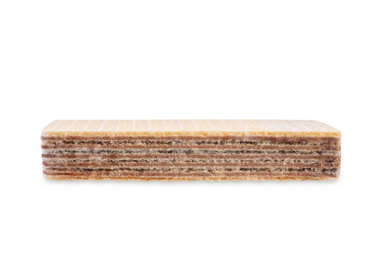Chocolate wafers on a white isolated background