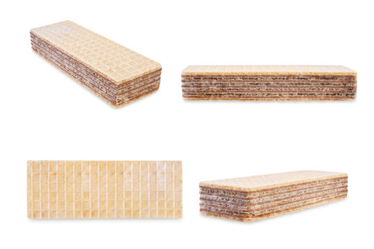 Chocolate wafers on a white isolated background
