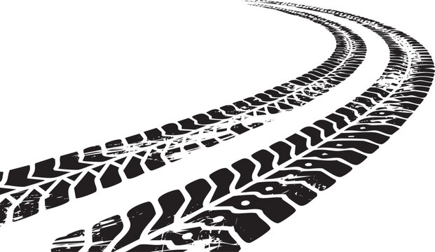 Auto tire tread seamless element. Car tire pattern, wheel tyre tread track. Tyre print. Vector illustration isolated on white background.