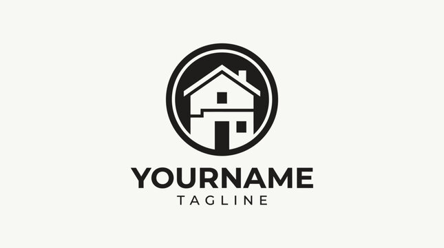 House logo design with placeholder text.