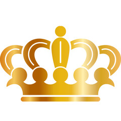 Golden Royal Crown Vector Icon Isolated on White Background © Vintage papers
