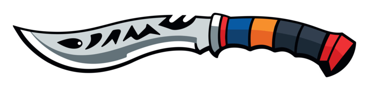 Khukuri knife showing its unique curved blade and patterned handle, a symbol of Gurkha tradition and heritage