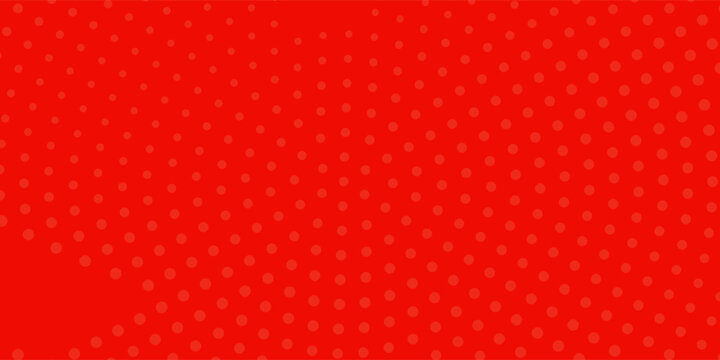 Vector red and crimson pop art background with halftone dots in comic style art