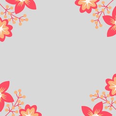 Obraz premium Romantic Pastel Floral Wedding Invitation Background Template