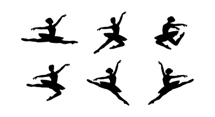 Ballet Dancer Silhouettes, Graceful Poses, Dynamic Movement Collection © KHAN