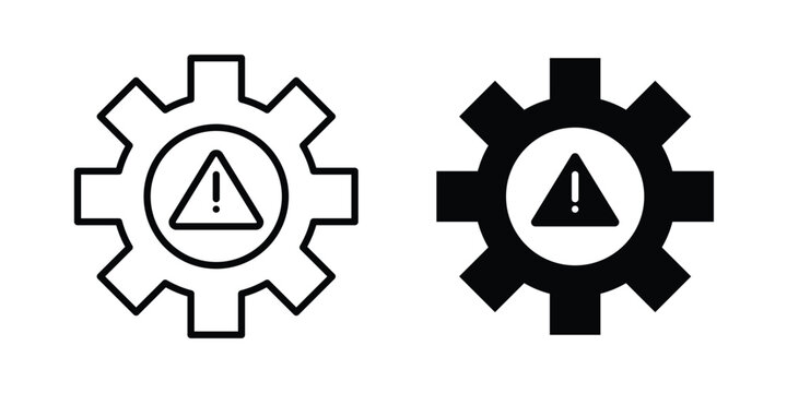 System error icon design. Black outline pictogram