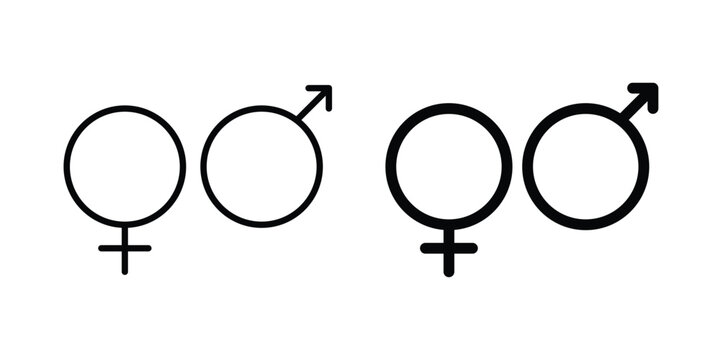 Unisex icon design. Black outline pictogram