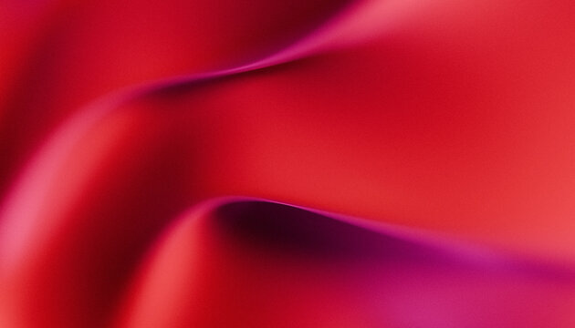 Abstract red and purple grainy gradient background with wavy fluid shapes. 3D render illustration.