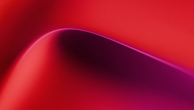 Abstract red and purple grainy gradient background with wavy fluid shapes. 3D render illustration.