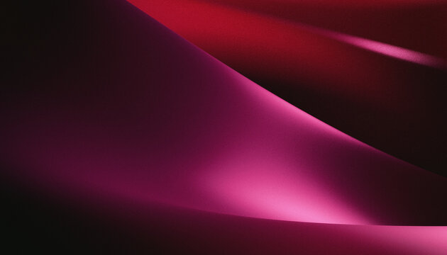 Abstract red and purple grainy gradient background with wavy fluid shapes. 3D render illustration.