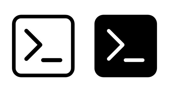 Command Line Interface Icons, Terminal Prompt Symbols, Computer Code Input Vector Graphics