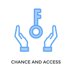 Fototapeta premium Chance And Access Icon Lineal Blue Style. Vector Illustration For Graphic Design
