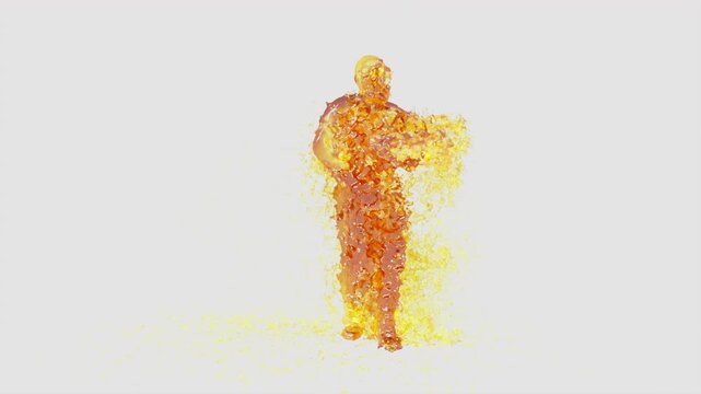 Oil Breakdance Character Dance Motion with Alpha Matte
