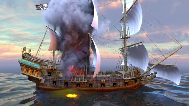 帆船　3DCGレンダリング