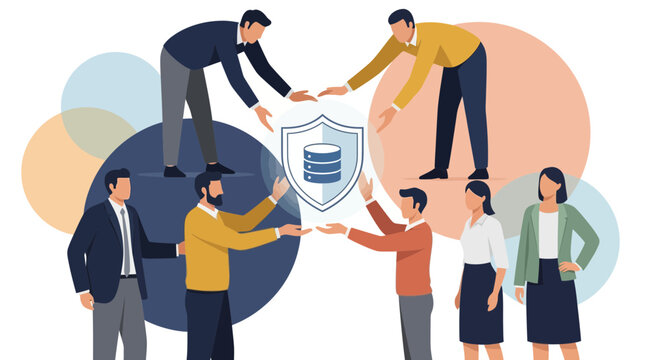 Business Team Collaborative Data Protection and Information Security