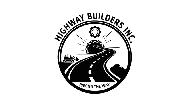 Highway Builders Inc Road Construction Logo Design