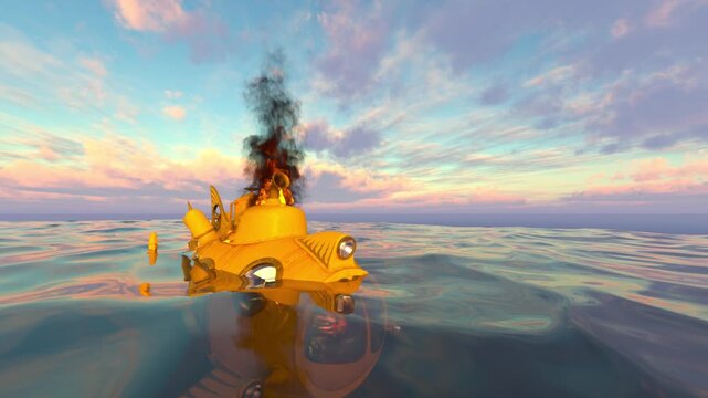 潜水艇　3DCGレンダリング
