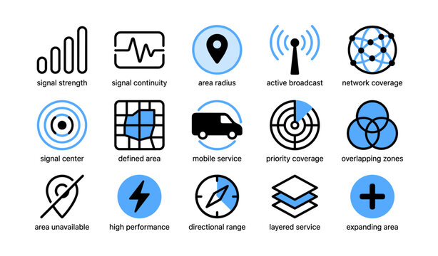 Connectivity icons displayed in grid on white background