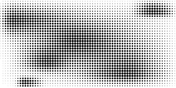 Seamless pattern of blue polka dots with transparent background.