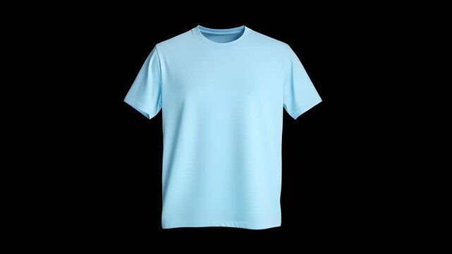 Sky blue tee shirt for fashion branding projects Mockup featuring soft fabric and simple design for apparel and textile presentations