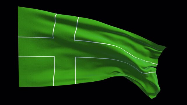 Realistic animation of the Ladonia flag waving in the wind, ideal for micronation projects, cultural videos, news visuals, educational content, presentations, national holidays and web banner use. MIC
