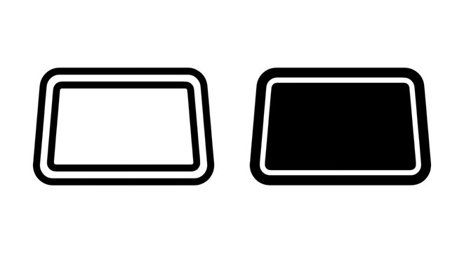 Two Rectangular Frames, Outline and Solid Fill, Vector Icons
