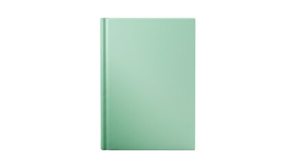Fototapeta premium Mint Green Hardcover Book Cover Isolated on White Background Minimalist Stationery