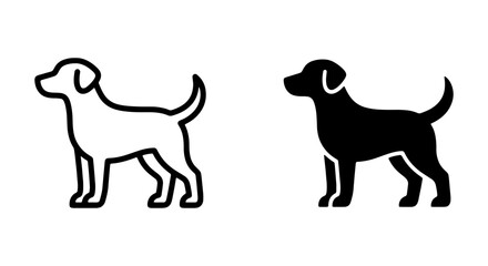 Fototapeta premium Dog Icons, Pet Silhouettes, Canine Vector Graphics, Animal Outline Art