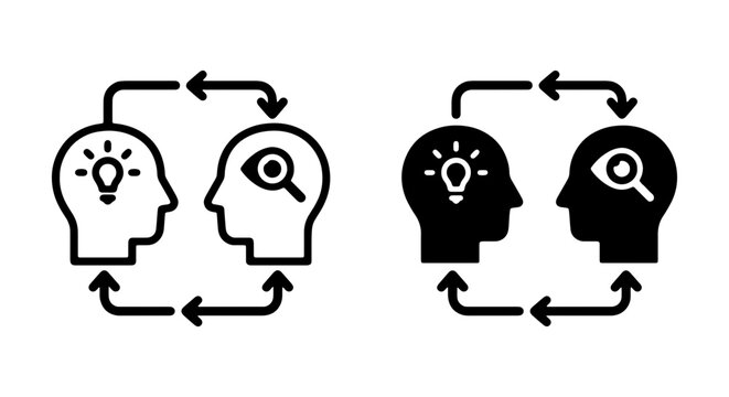 Knowledge Exchange Icons, Learning Process Symbols, Idea Sharing Graphics