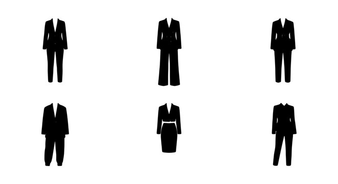 Black Business Suits Collection, Professional Women's Attire, Formal Wear Icons