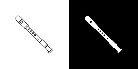 Fototapeta premium black and white illustration of flute icon