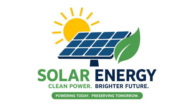 Solar energy panel illustration symbolizing renewable technology and green power.