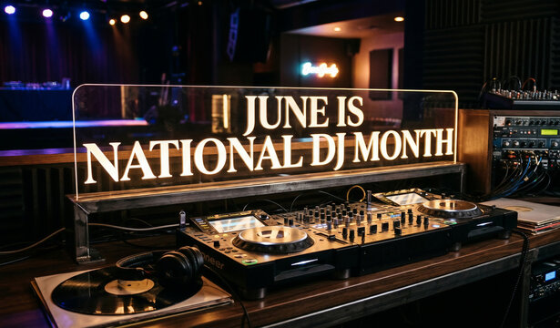 June Is National DJ Month Music Studio Concept