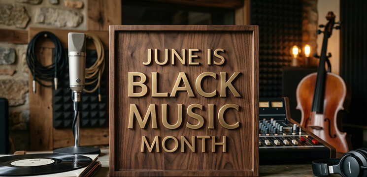 June is Black Music Month Sign in Studio