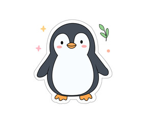 Naklejka premium penguin on a snow