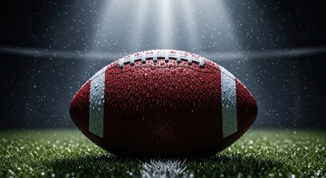 American Football on Stadium Field.