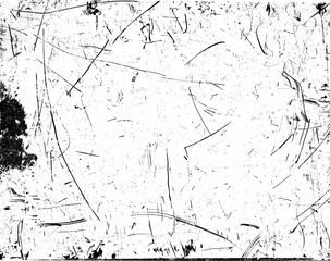 Fototapeta premium Strong dust and scratches grunge overlay, isolated on transparent background (PNG). 