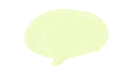楕円型ふきだしイラスト 薄黄緑の手描き水彩素材 © i m
