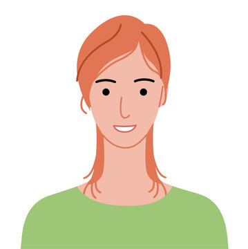 Ponytail hairstyle flat vector front view, tied hair shape long tail composition for avatar, beauty app, interface, fashion illustration