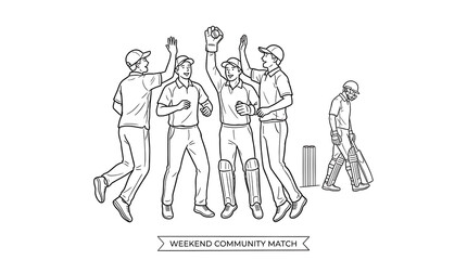 Obraz premium Cricket team celebrating wicket with joy and excitement