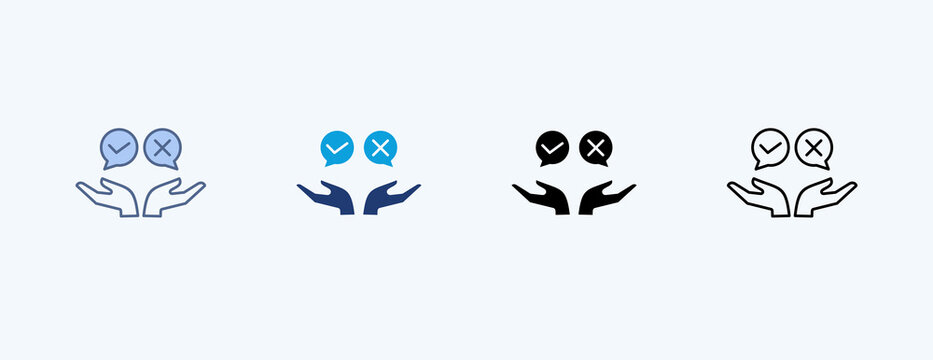 Decision Making Multiple Icon Illustration Vector