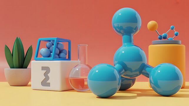 clean, scientific 3D render of transparent blue molecules in a tetrahedral arrangement, symbolizing chemistry, biotechnology, and medical innovation with a dark, futuristic aesthetic