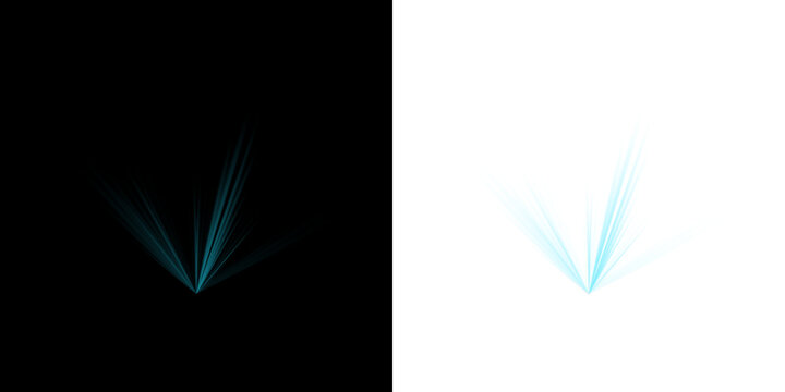 Abstract Blue Energy Burst Effects Set for Motion Graphics and Gaming Visuals Featuring Comic Style and Linear Light Rays