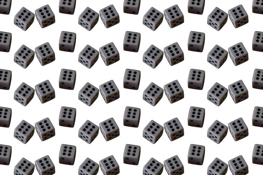 Un patr&oacute;n de varios dados blancos para juego en un fondo transparente