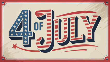 4th of July Independence Day vintage typography background with eagle and shield © FHGrafixx
