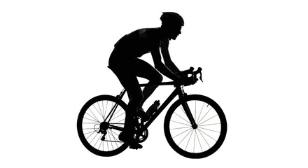 Obraz premium Man Riding a Bicycle Silhouette Profile.