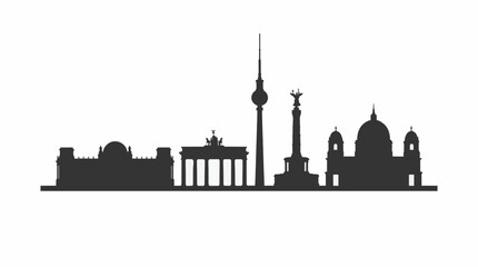 Minimalist Berlin City Skyline Silhouette Vector Graphic For Commercial Use © sugeng prayitno