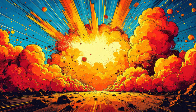 Comic book style explosion background texture for design use 3