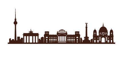 Fototapeta premium Berlin City Skyline Silhouette Vector Graphic Landmark Illustration For Commercial Use